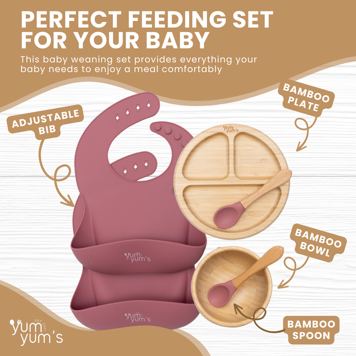 6 PIECE BAMBOO WEANING SET