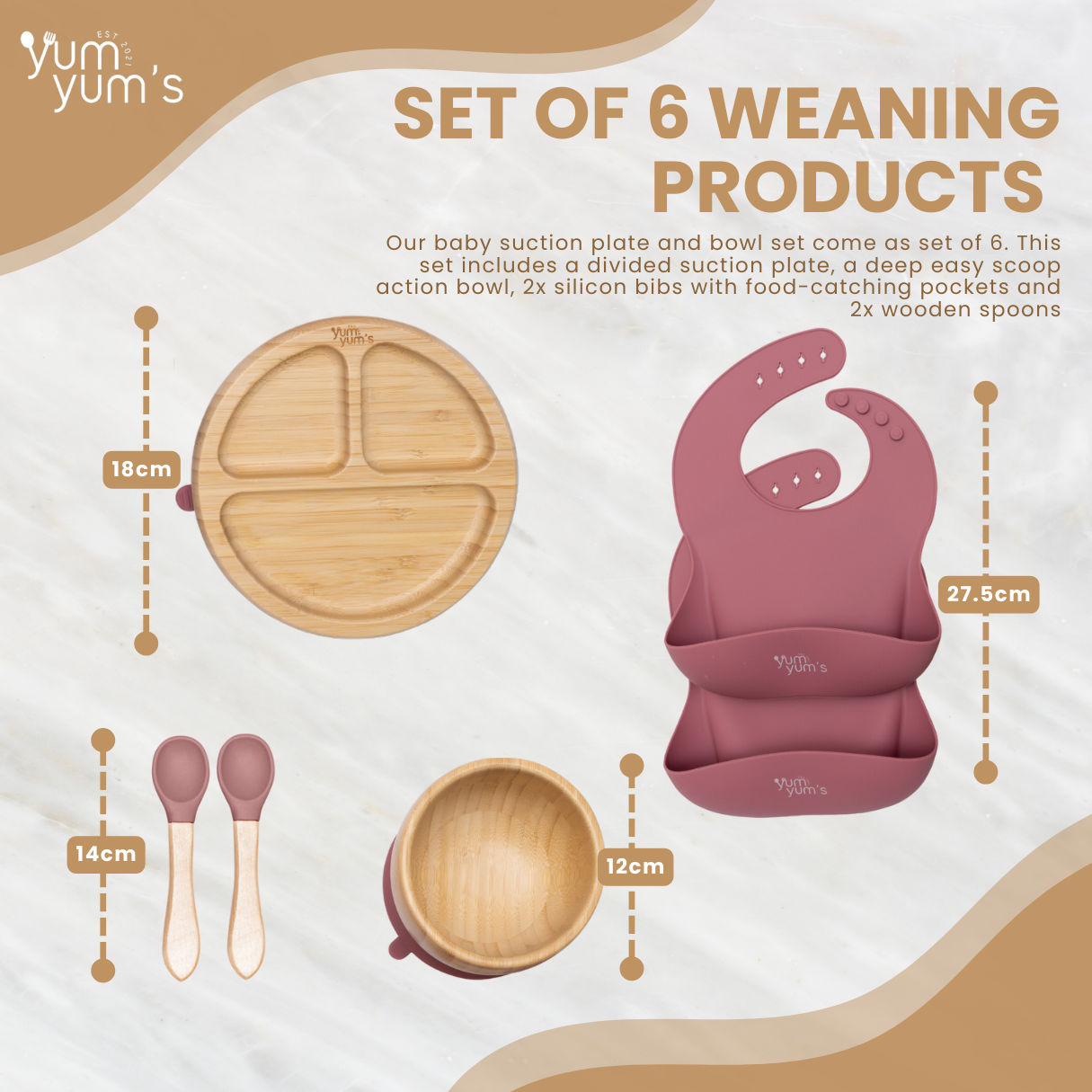 6 PIECE BAMBOO WEANING SET